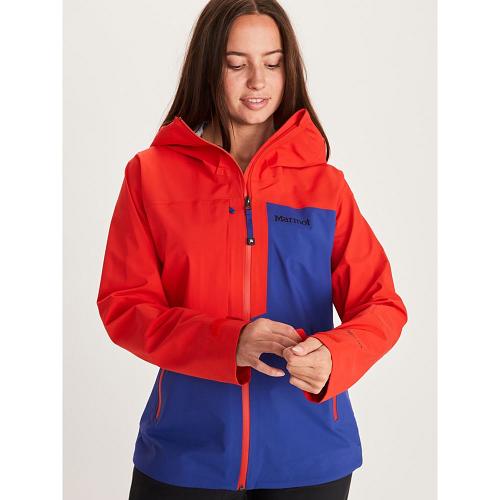 Marmot Rain Jacket Red Blue NZ - Huntley Jackets Womens NZ4321895